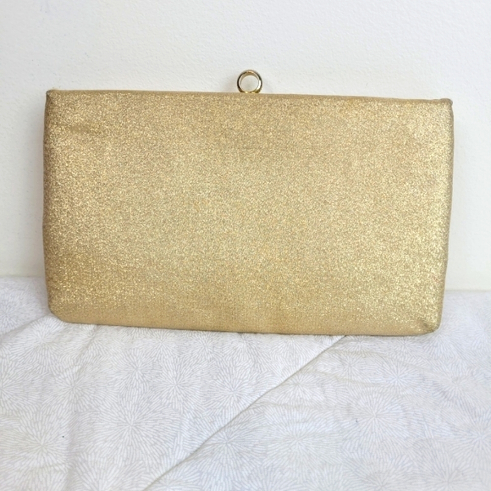 After Five 1950's Vintage Elegant Gold Clutch Bag Minimalist Contemporary Shape - Picture 3 of 11